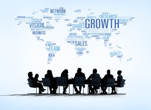 World Business Meeting with Growth Concept